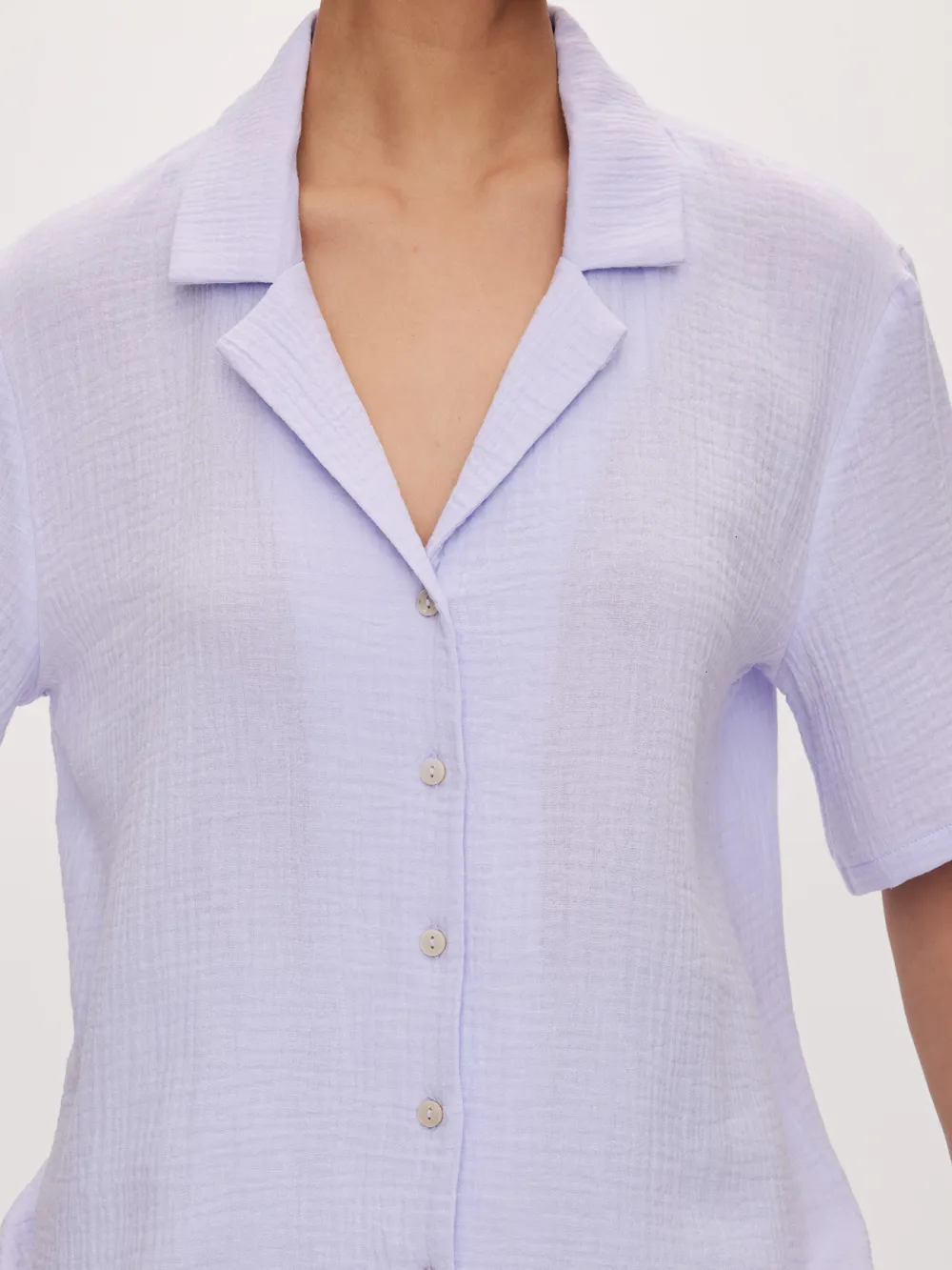 Cotton Skinny Waffle Shirt
