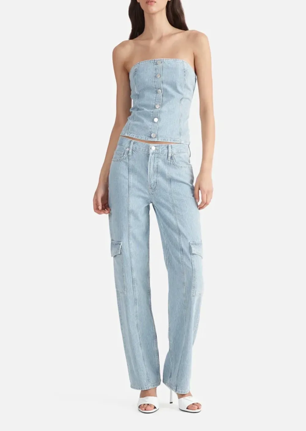 Light Blue Denim Overalls Pants