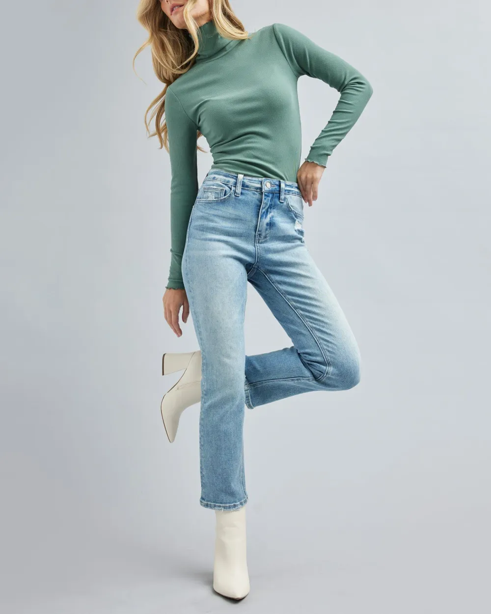 High Rise Slim Straight Jean