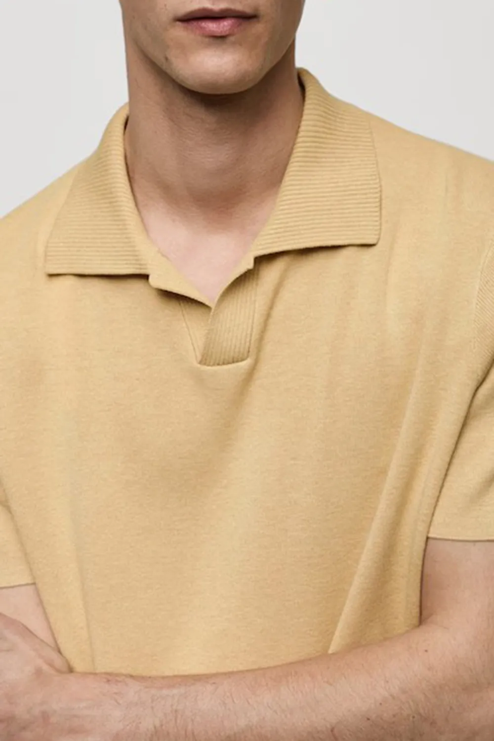 V-Neck Polo Collar Shirt