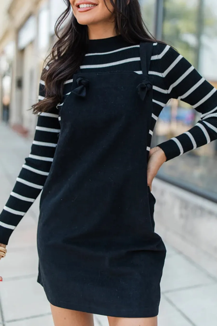 Black Overall Mini Dress