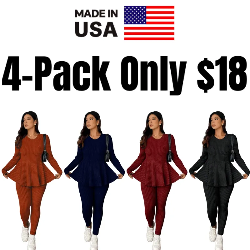 Women's Plus Size Autumn-Winter Knit Co-ords Set