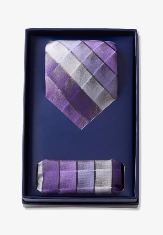 Extra Long Tie and Pocket Square Gift Set