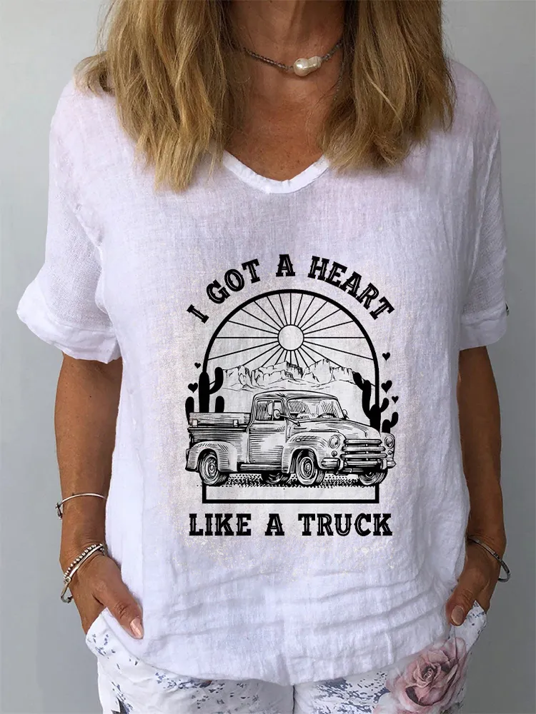 Women'S I Got A Heart V-Neck Short-Sleeve Shirt
