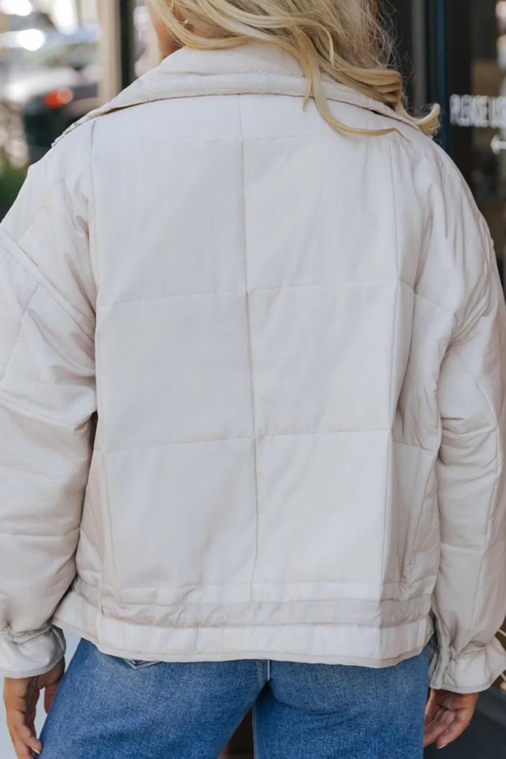 Beige Simple Down Jacket