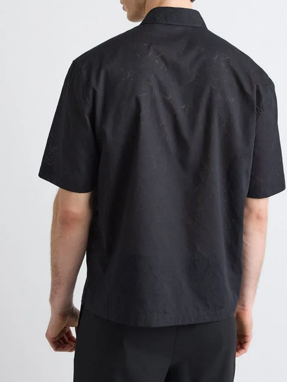 Black Casual Style Short-Sleeve Shirt