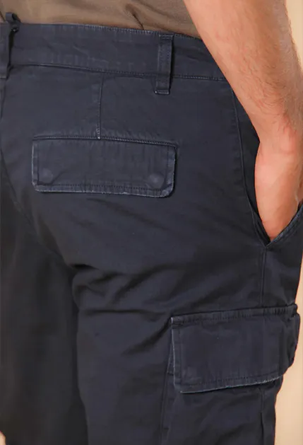 Navy Blue Men's Fashion Slim Fit Cotton Shorts