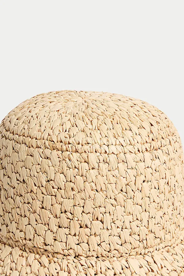 Natural Chunky Weave Beach Hat