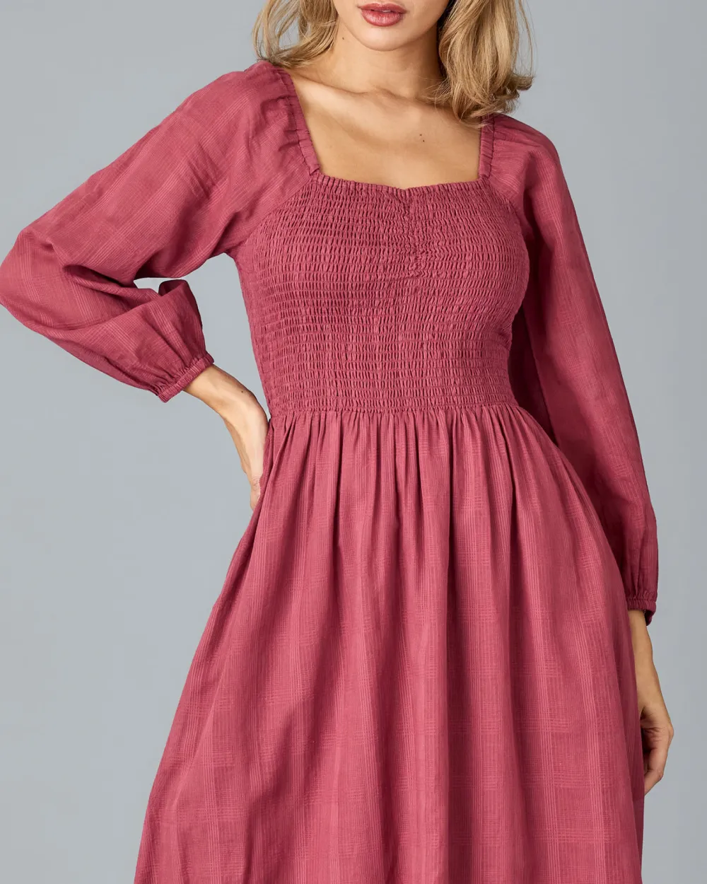 Square Necked Midi Dress