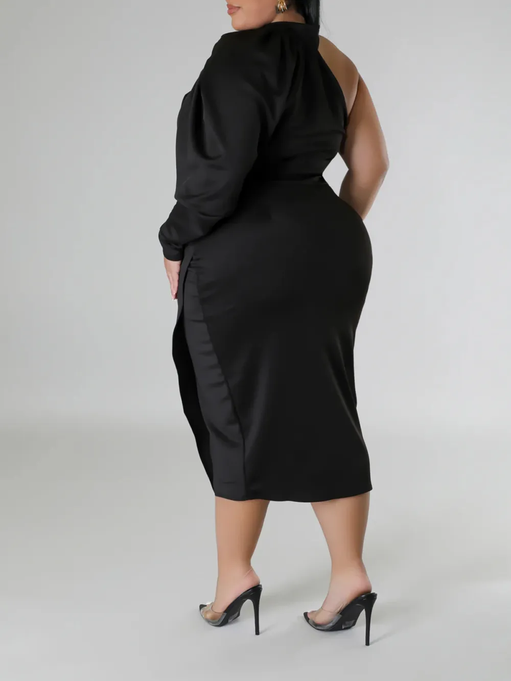 Satin One Shoulders Dress