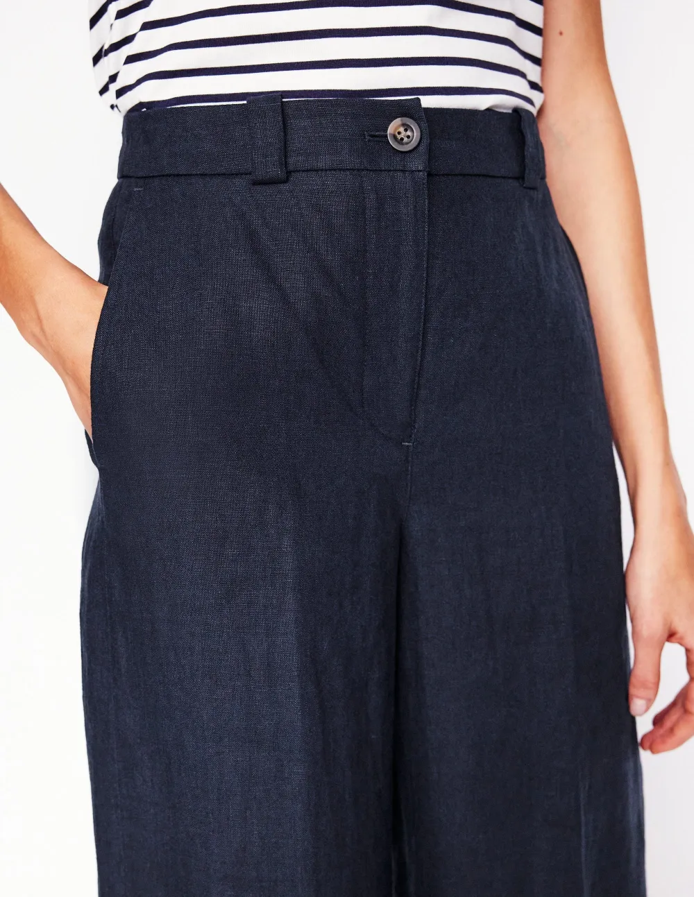 Navy Blue Westbourne Linen Pants