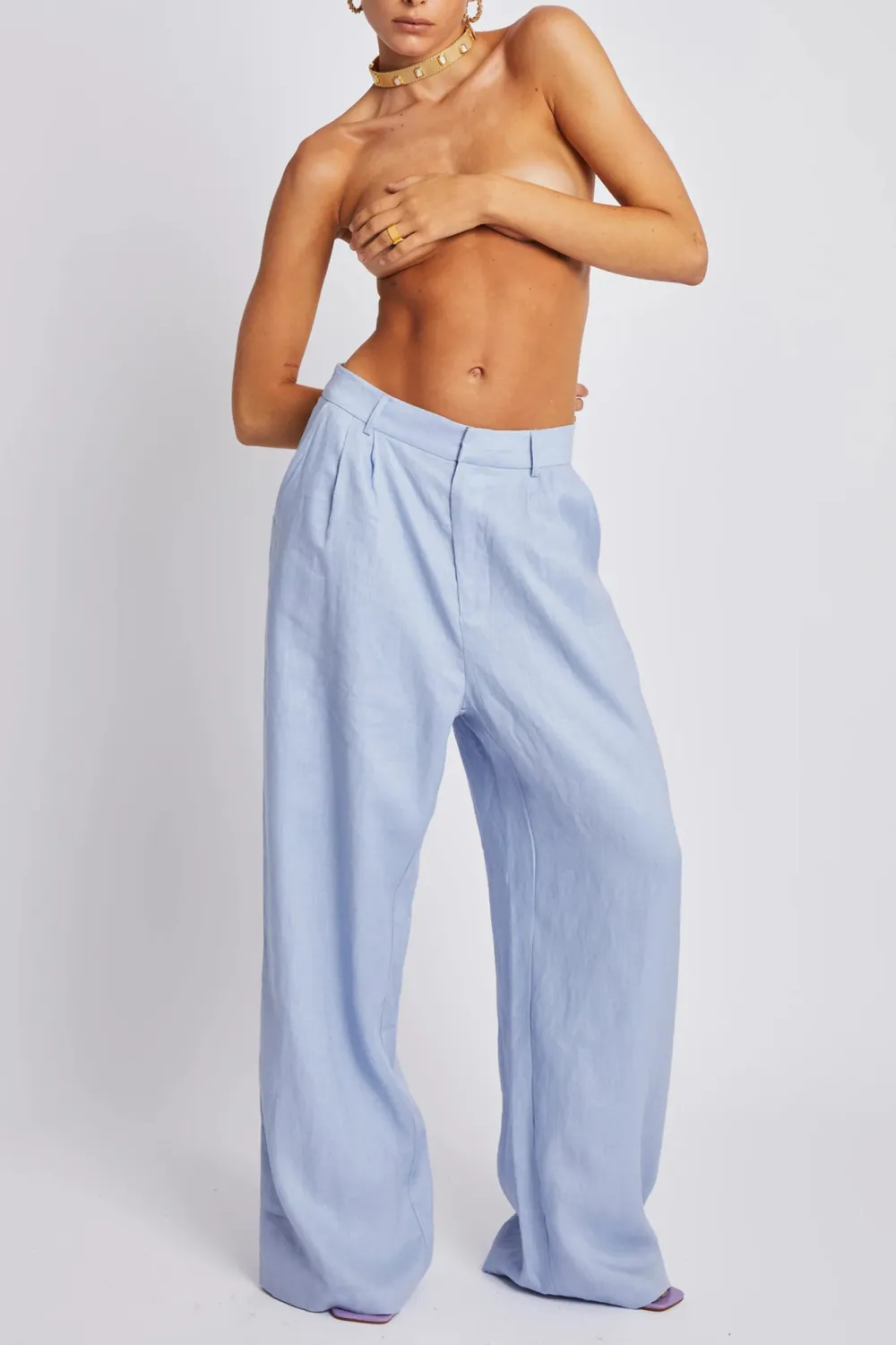 Blue Lazy Soft Loose Breathable  Pants
