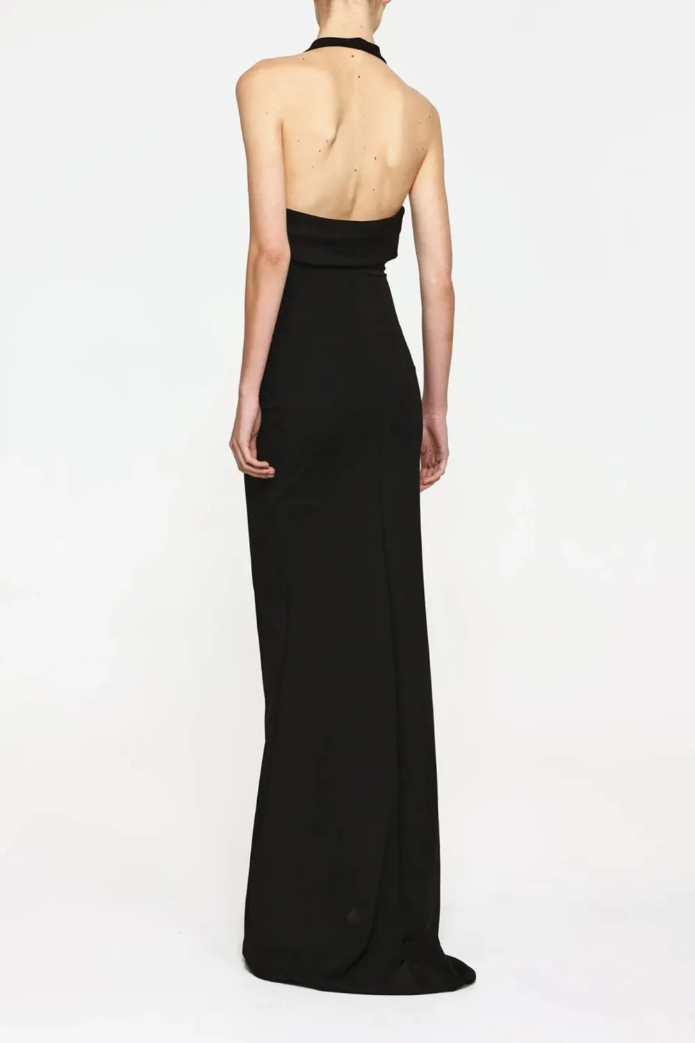Black Hanging Neck Minimalist Elegant High-End  Dress