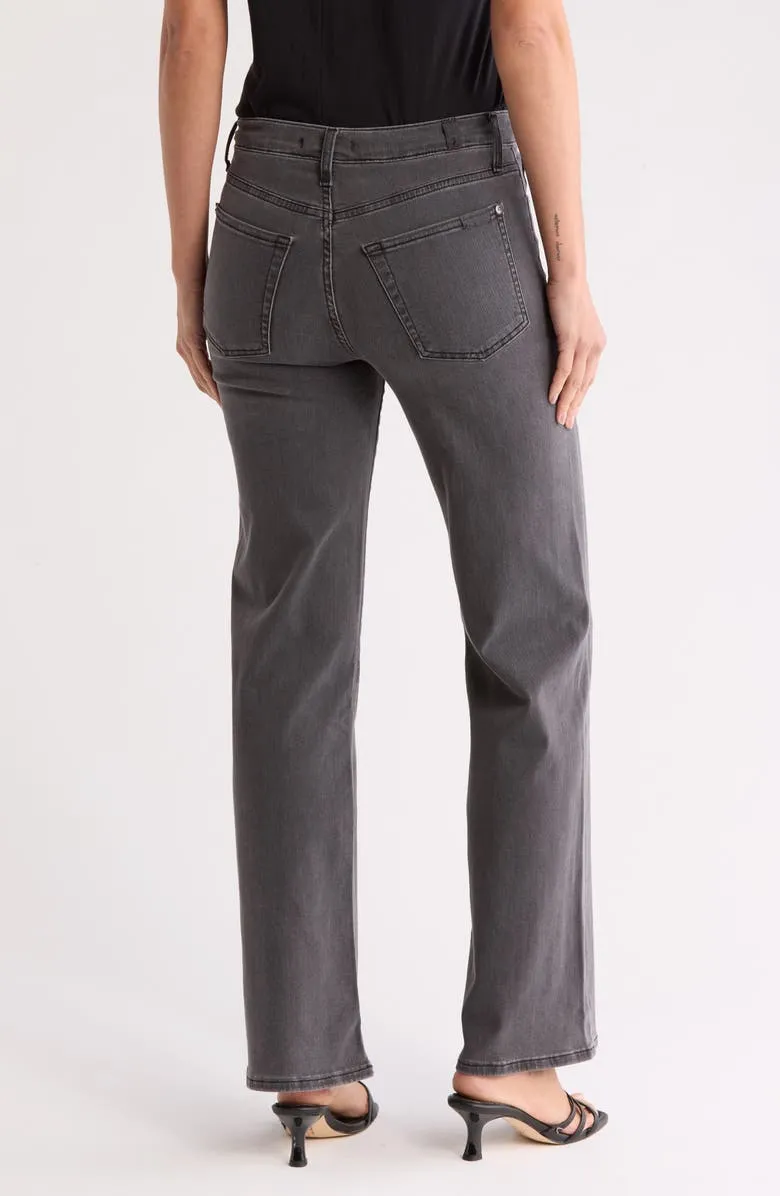 Casual Style High Waist Straight Leg Jeans