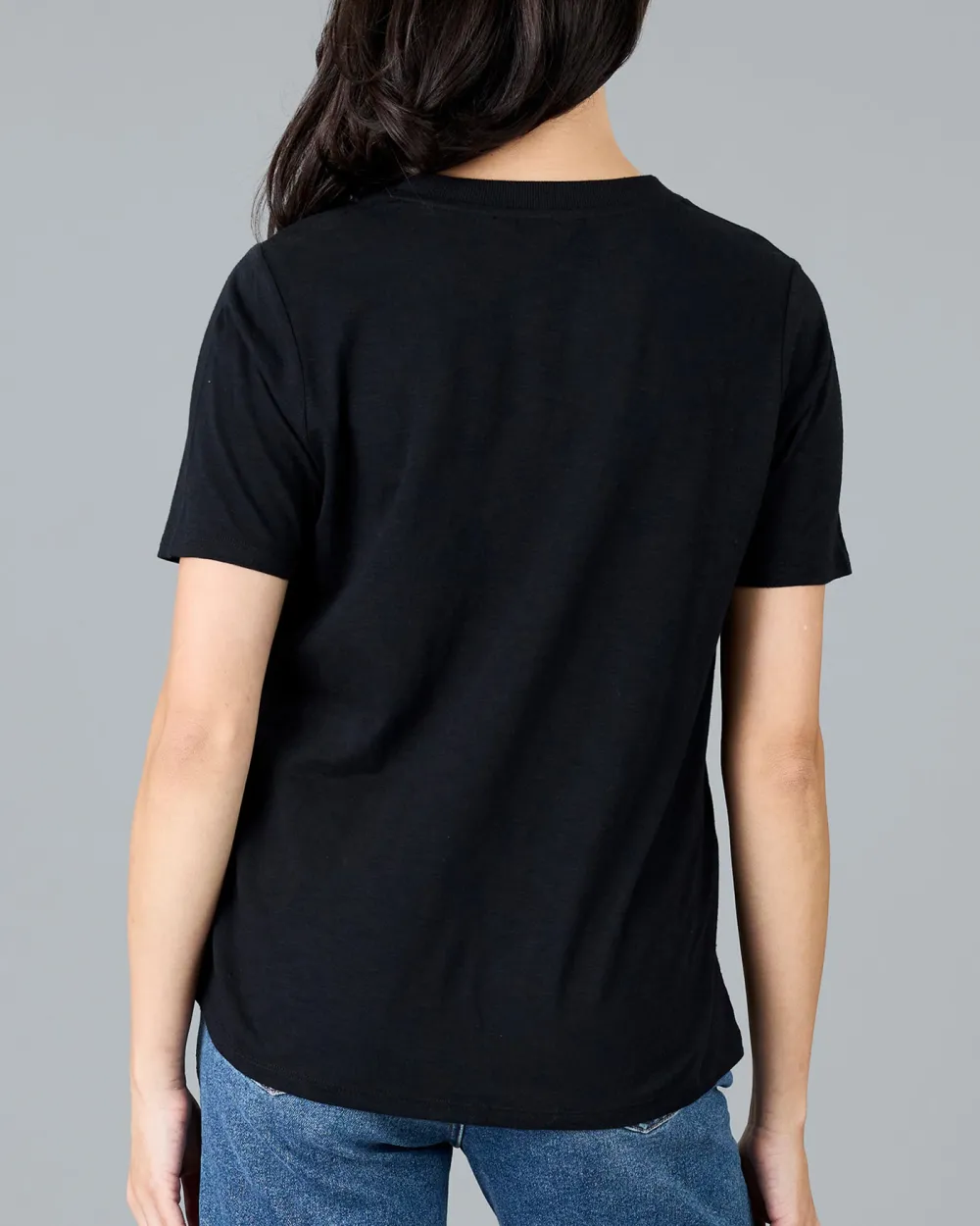 Black Graphic T-Shirt With Floral Print