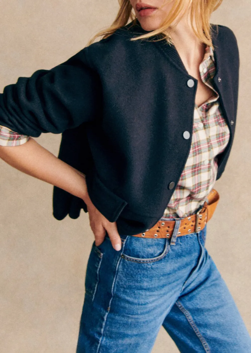 Solid Color Short Double-Faced Wool Coat