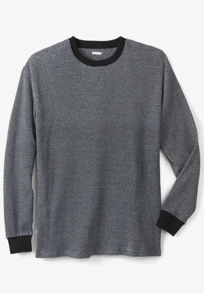 Waffle-knit Thermal Crewneck Tee