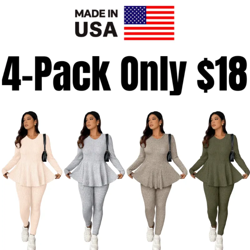 Women's Plus Size Autumn-Winter Knit Co-ords Set