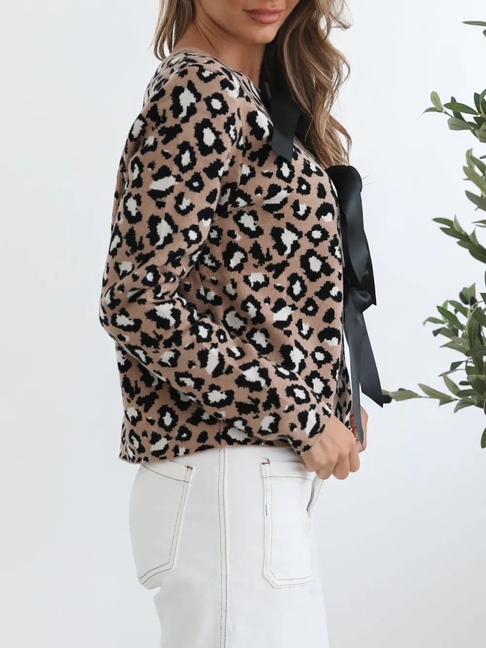 Camel Print Casual Style Cardigan