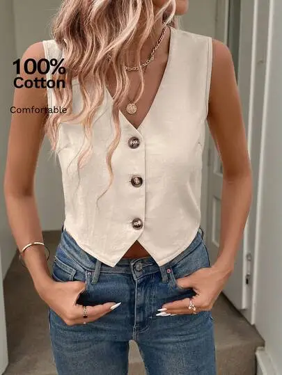 Single-Breasted Vest Shirt