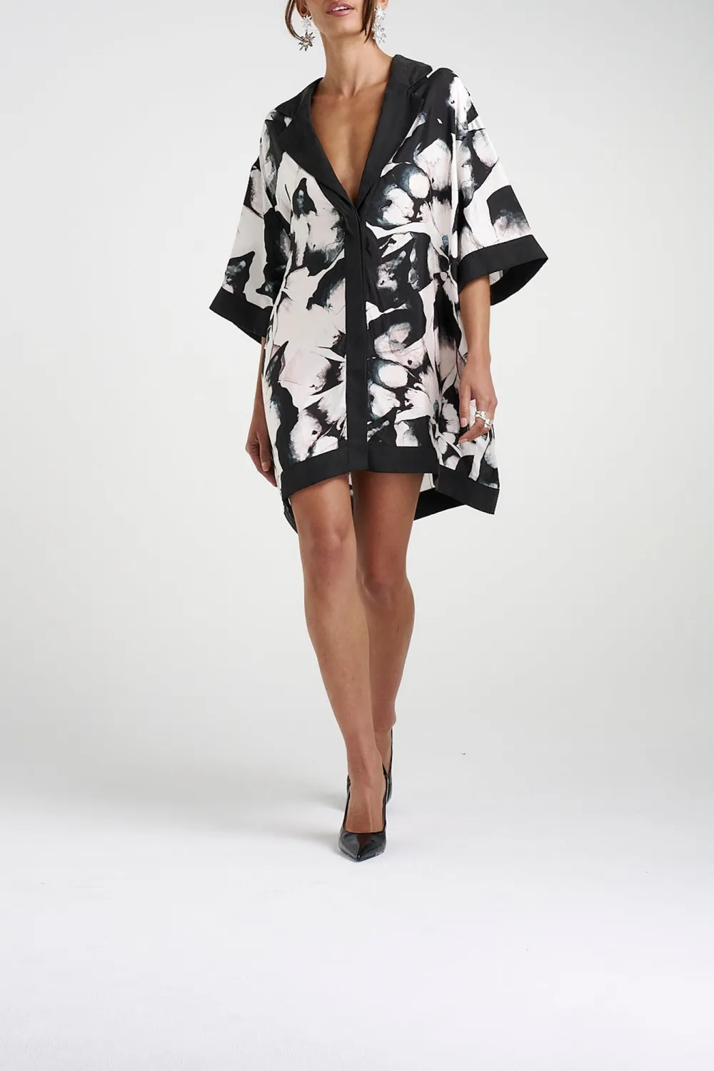 Black And White Personalized Art Plant Flowers Dresses