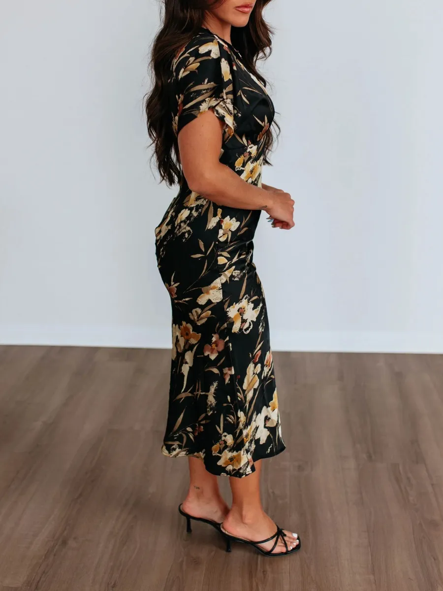 Lace Detail Floral Dress