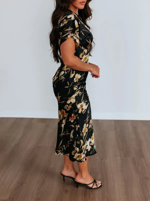 Lace Detail Floral Dress