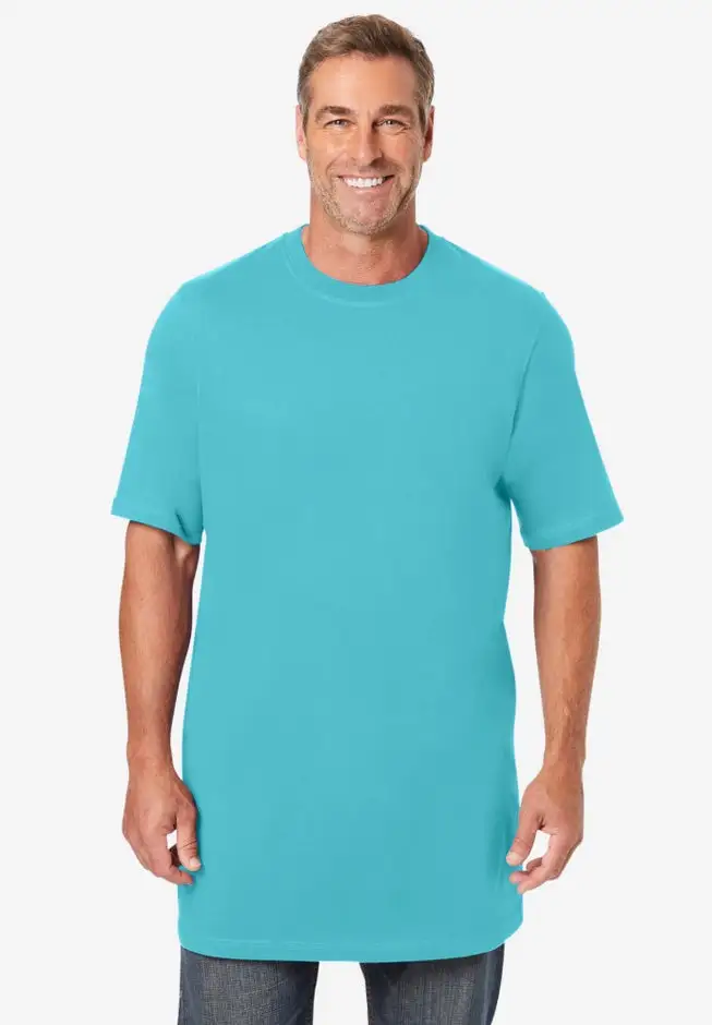 Shrink-Less Lightweight Longer-Length Crewneck T-Shirt