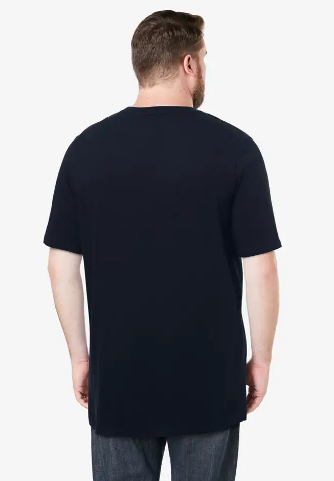 Shrink-Less Lightweight Longer-Length Crewneck Pocket T-Shirt