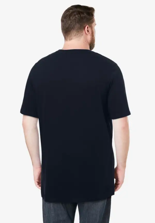 Shrink-Less Lightweight Longer-Length Crewneck Pocket T-Shirt