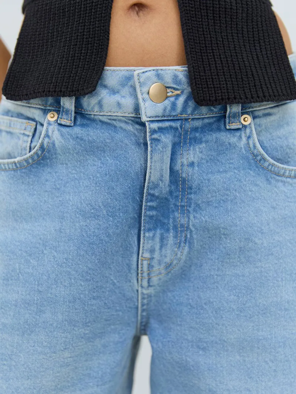 Skinny Mid-Waist Casual Style Jeans