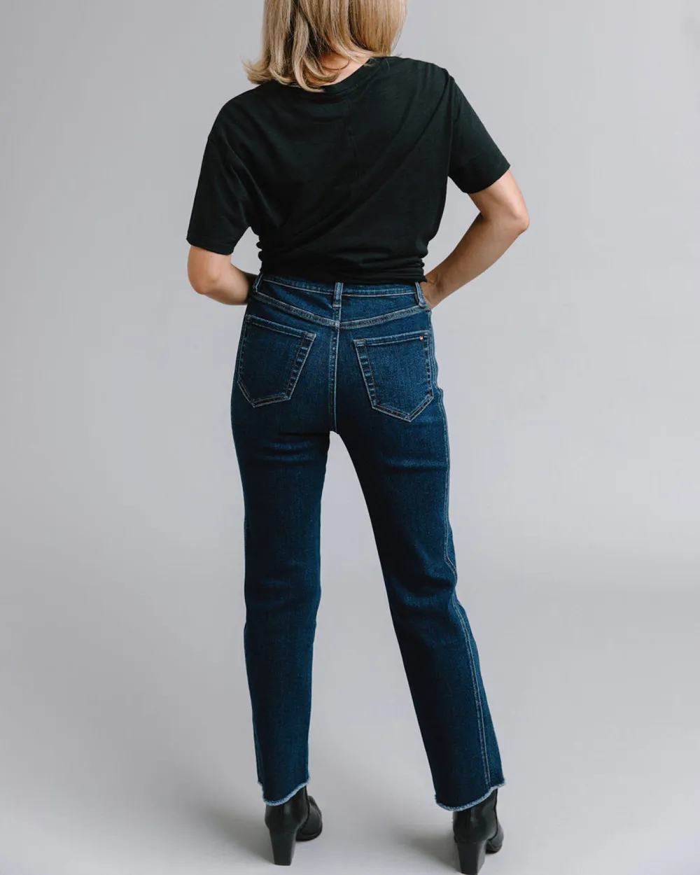 Button Fly Dark Blue Jean