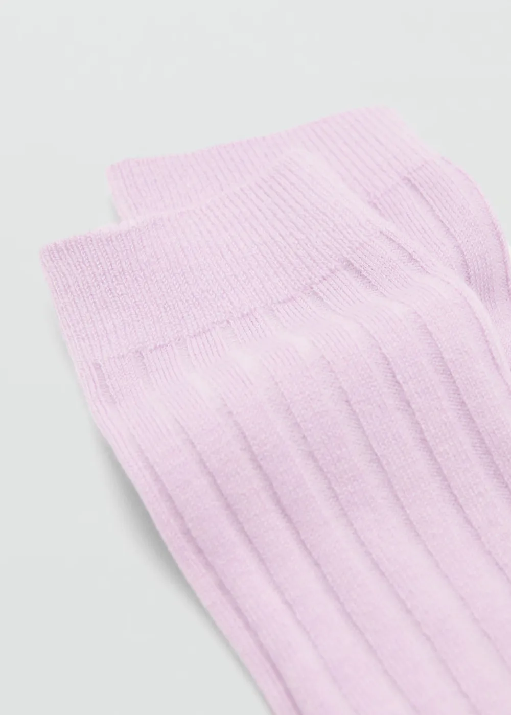 Lilac Casual Style Ribbed Wool Stocks