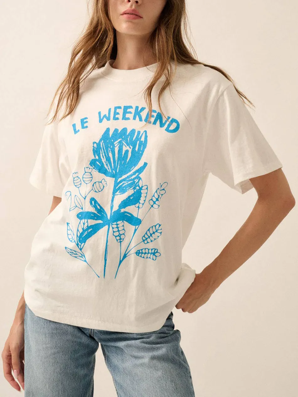 Weekend Flower - Graphic Printed Tee