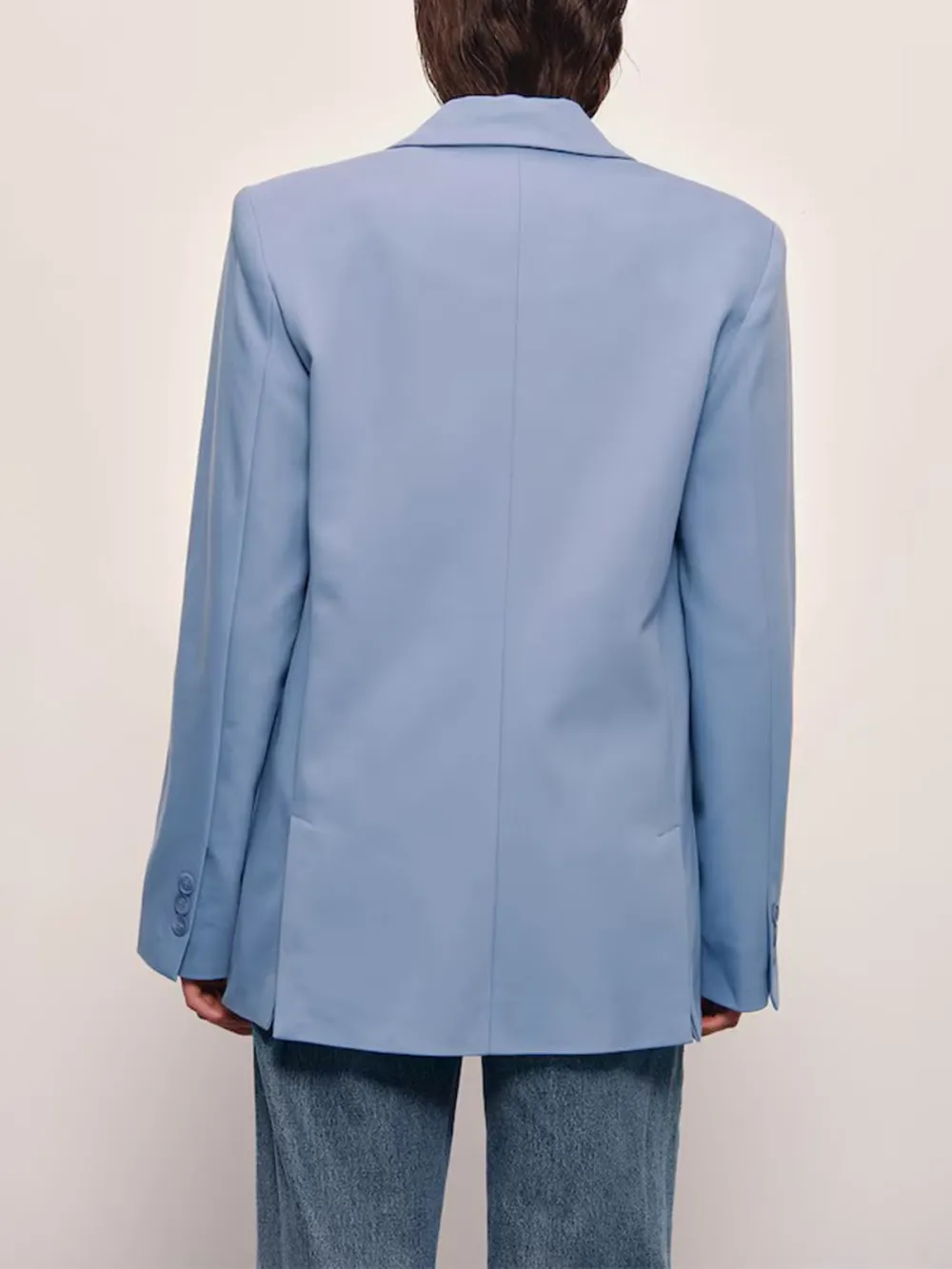 Plain Colored Lapel Collar Blazer