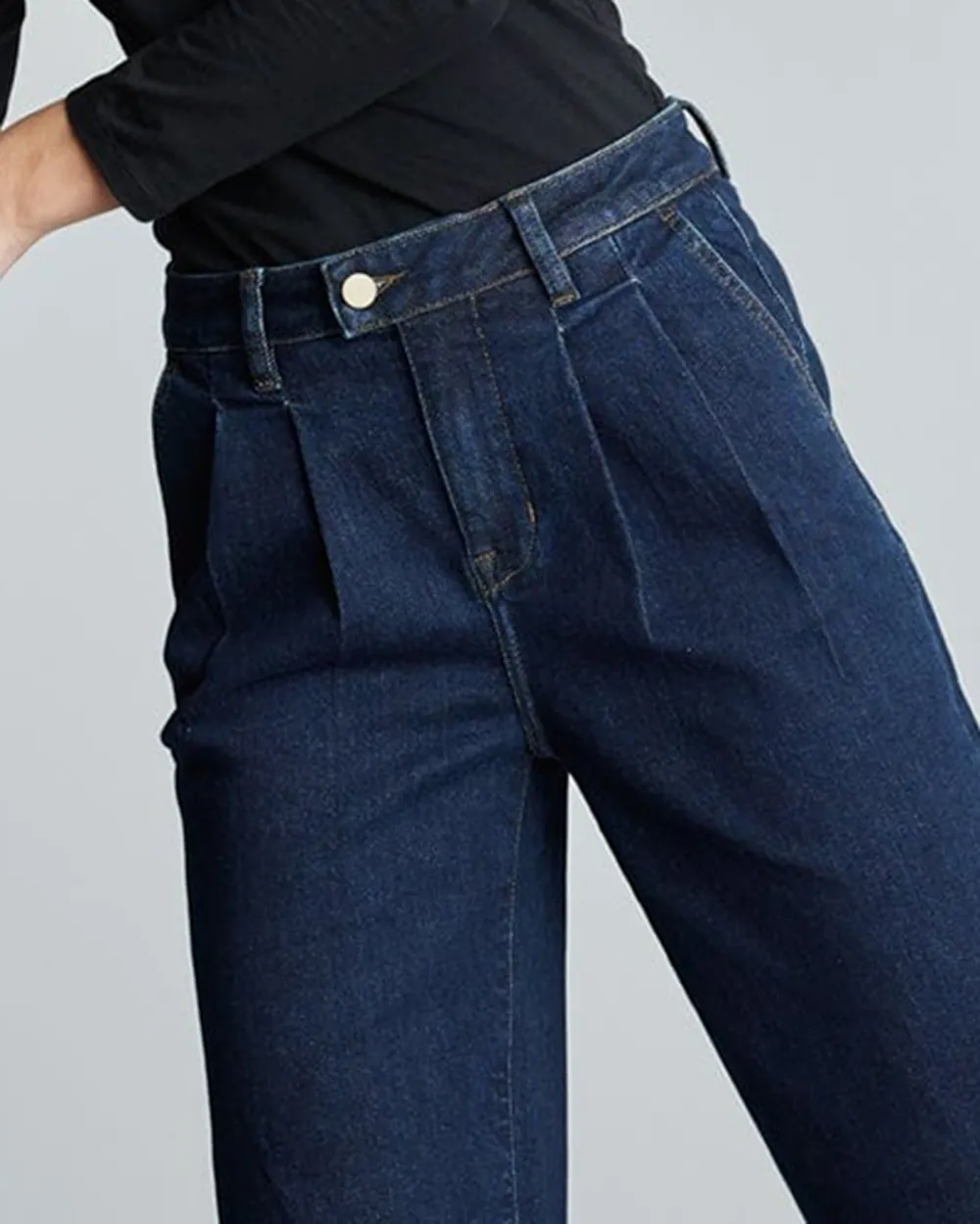Dark Blue Wide Leg Denim Pant