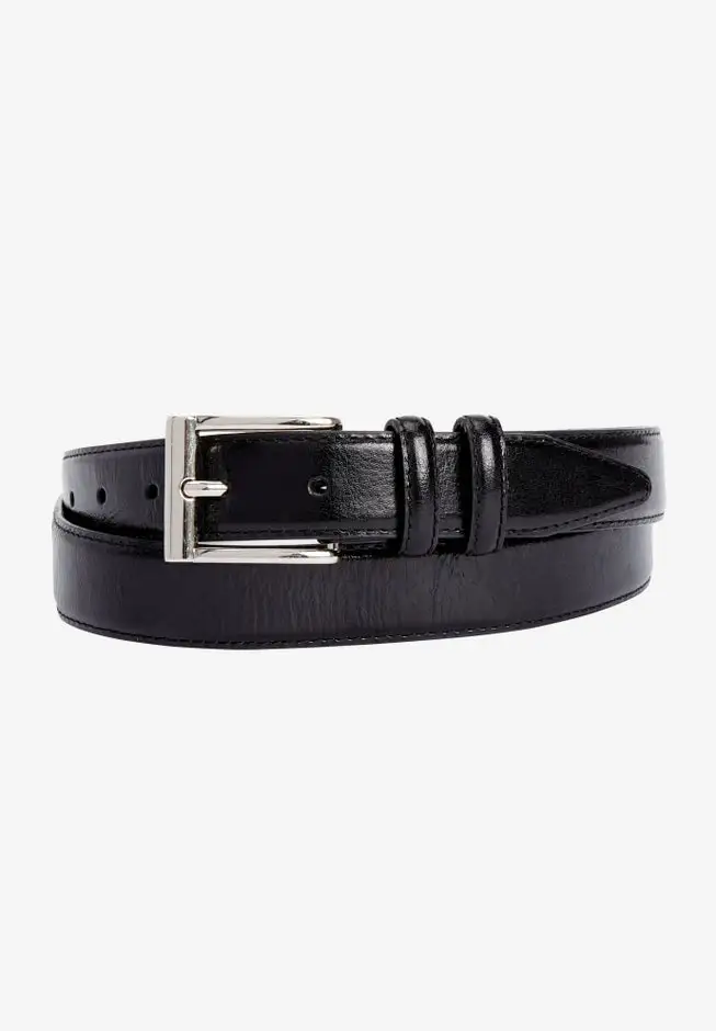 Synthetic Leather Belt with Classic Stitch Edge