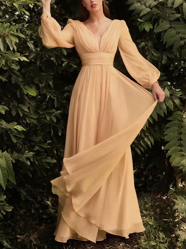 Airy chiffon party dress for women