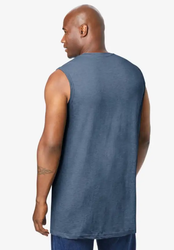 Shrink-Less Longer-Length Lightweight Muscle Pocket Tee