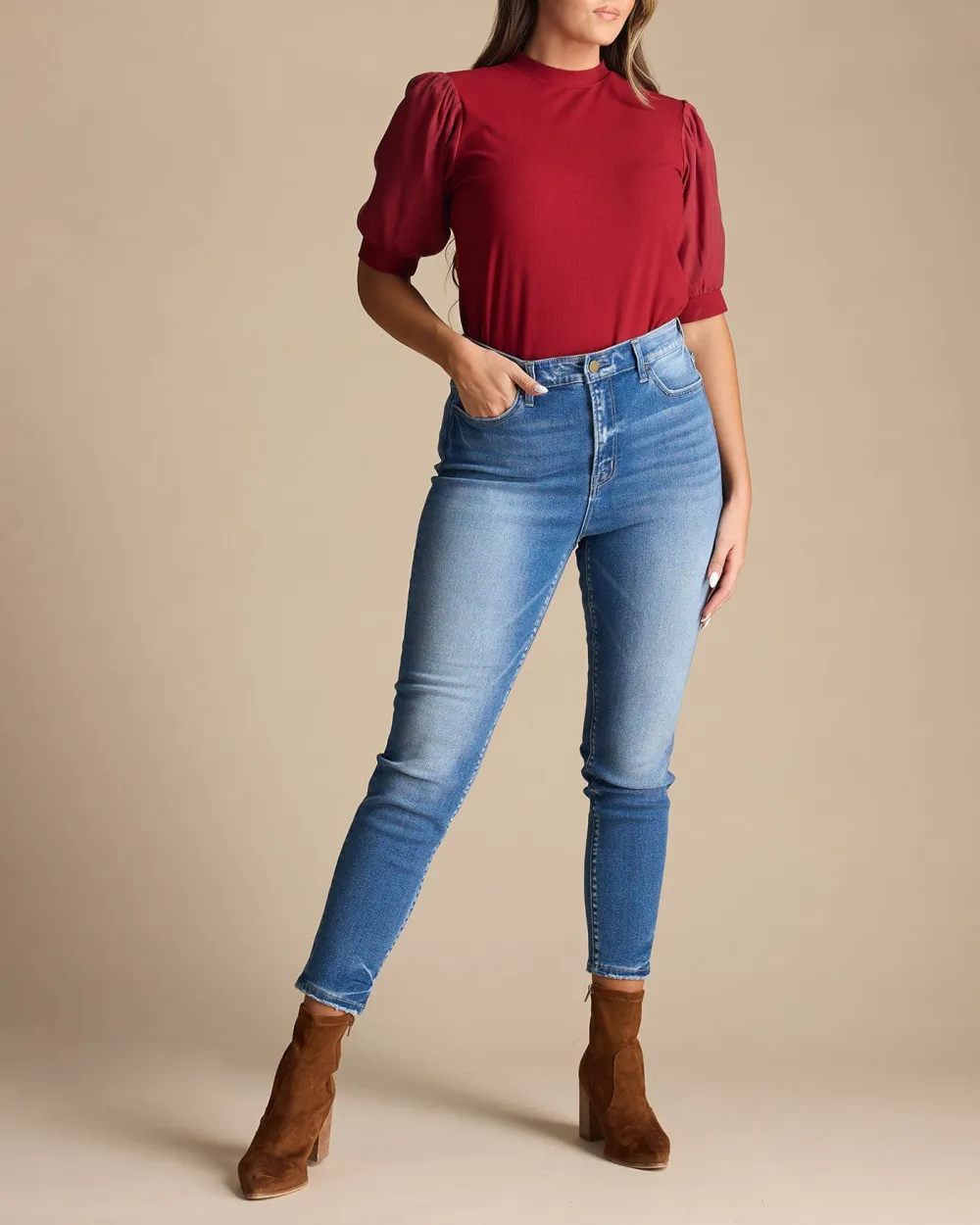 High Rise Ankle Skinny Jean