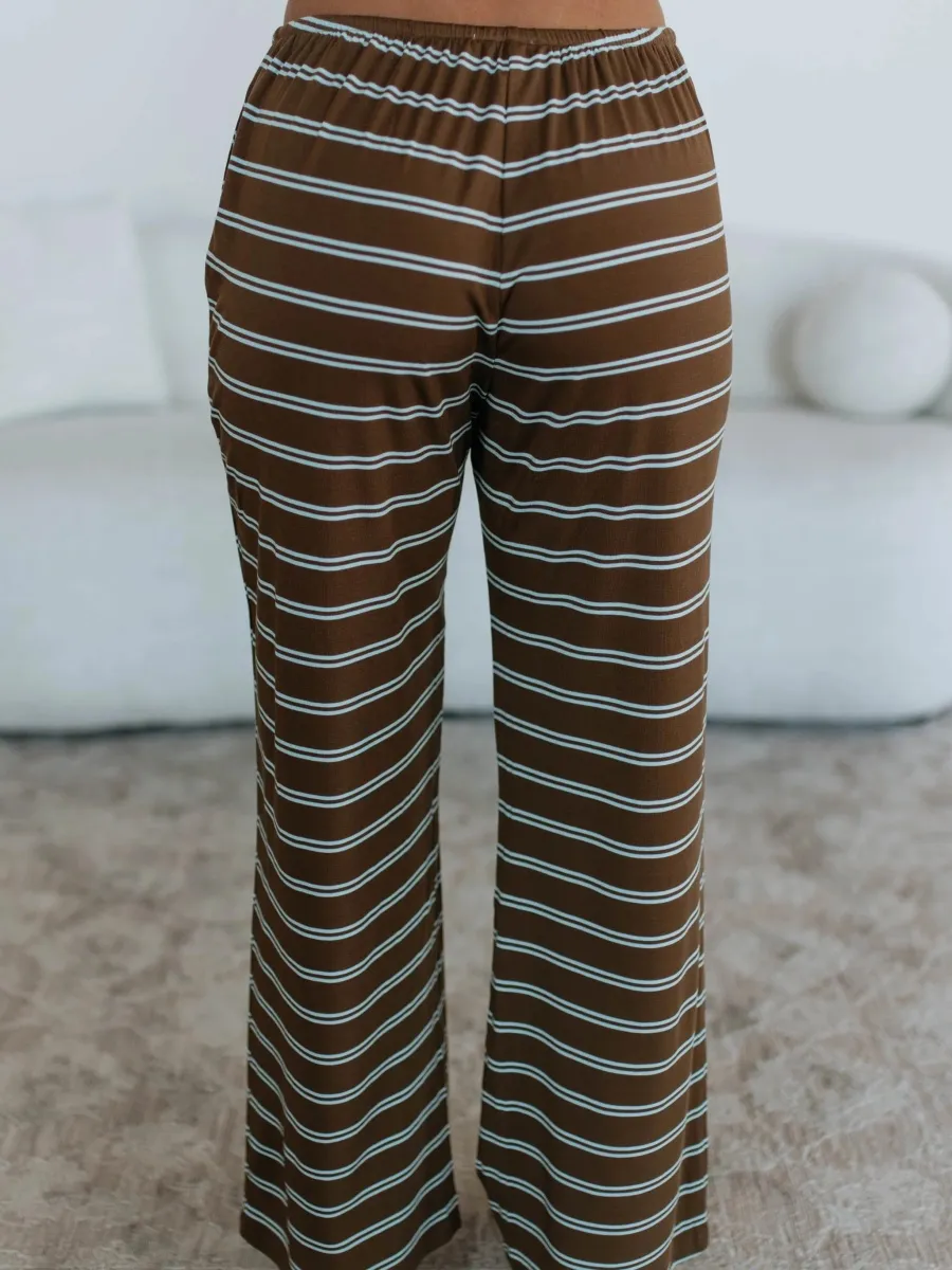 Contrast Color Striped Pants