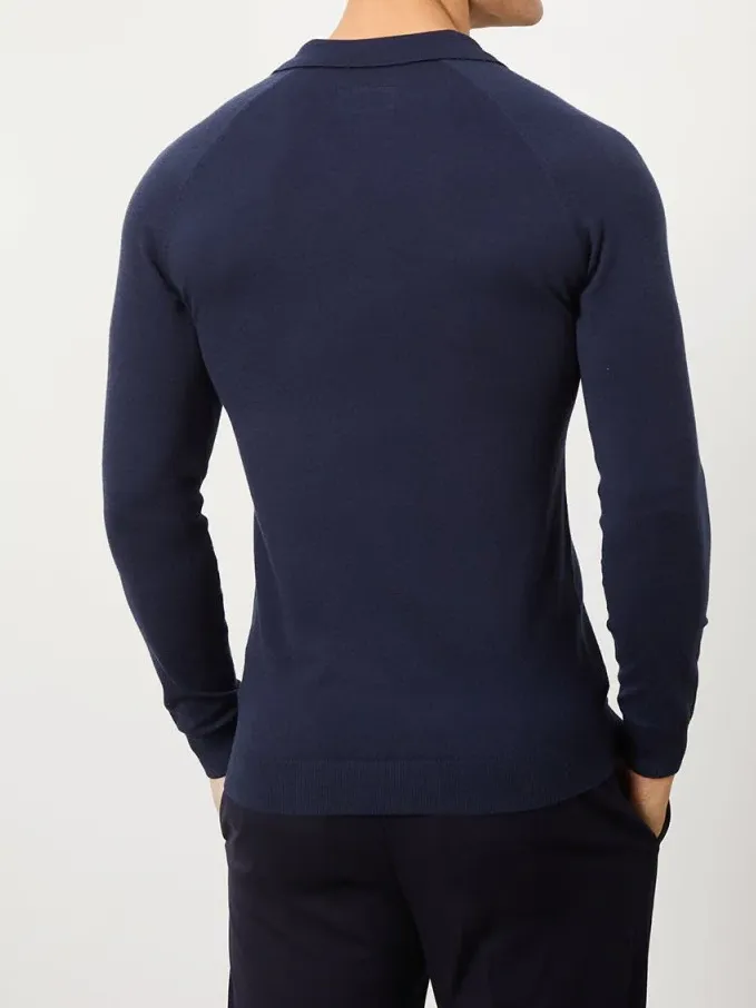 Denim Soft Simple Polo Shirt