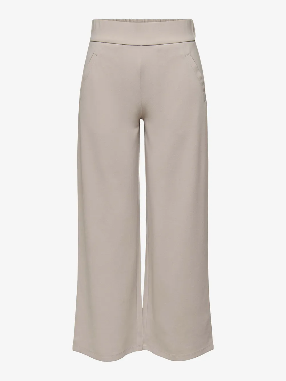 Wide-Leg Smooth Fabric Casual Style Pants