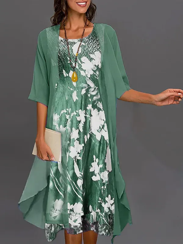 Two Piece Chiffon Dress