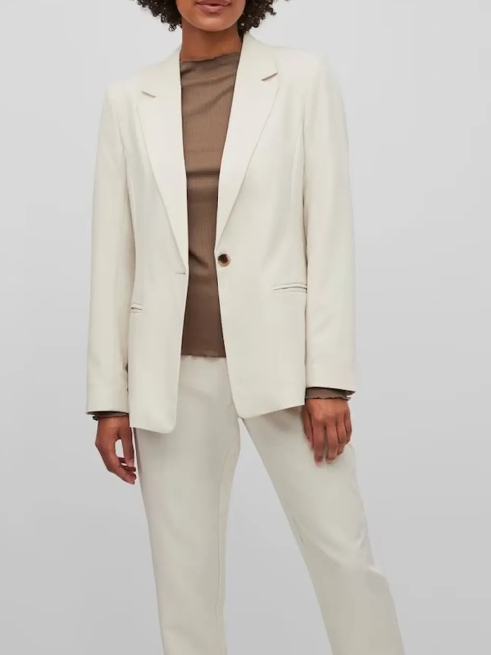 Plain Colored Button Fastening Blazer