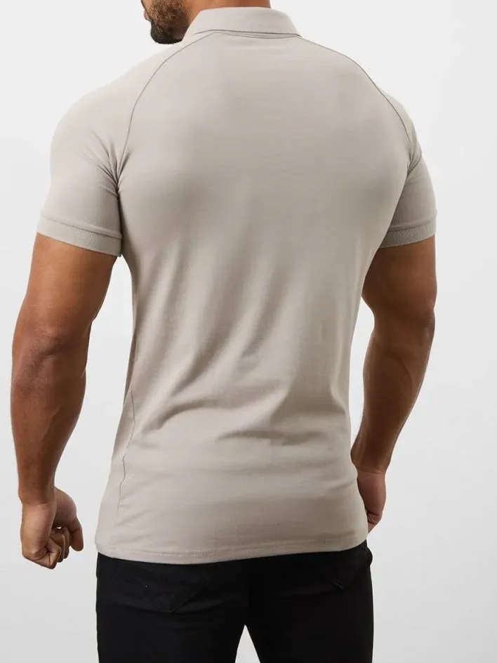 Concrete Grey Soft Simple Athletic Polo Shirt