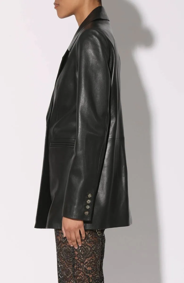 Classic Tailored Leather Blazer