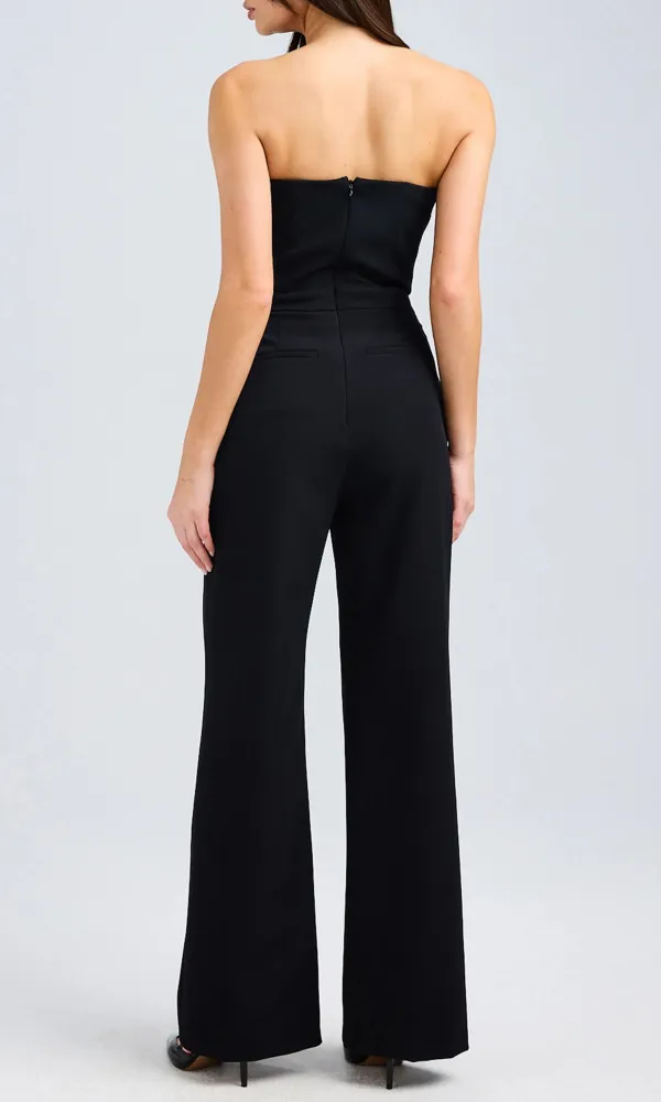 Black High-End Casual Tube Top Jumpsuit