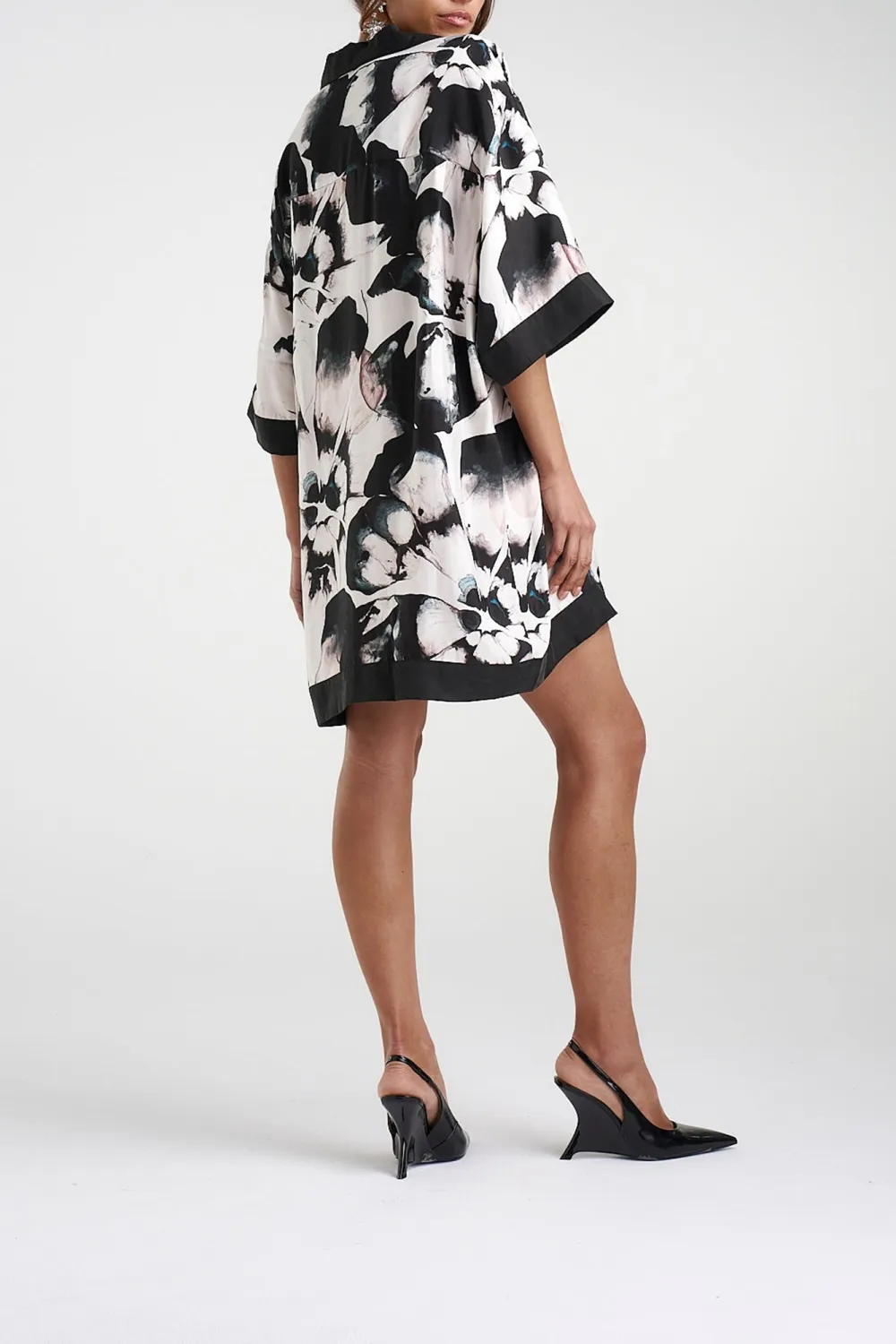 Black And White Personalized Art Plant Flowers Dresses