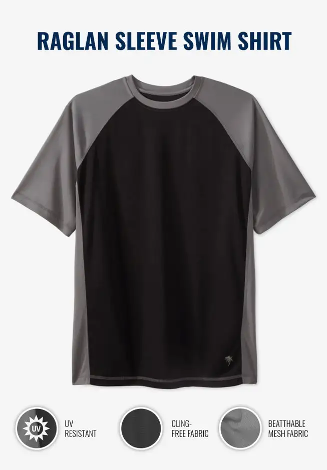 Cling-Free Raglan Short Sleeve Swim Shirt
